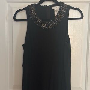 Celine Black Sleeveless Dress with Jeweled Collar